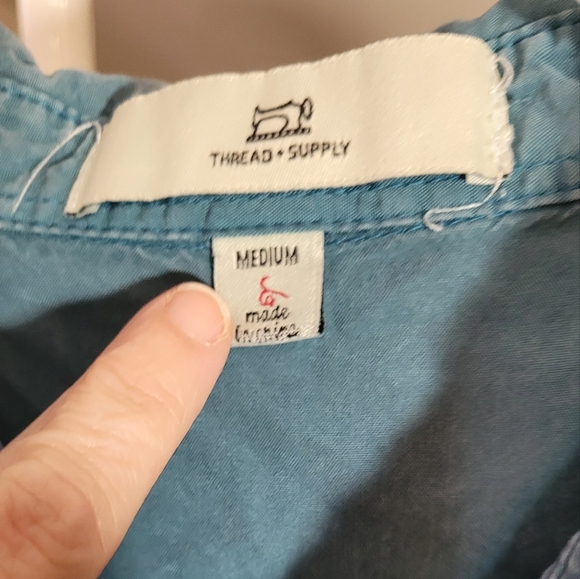 Thread & Supply Sleeveless Buttin Down Shirt Dress - Picture 2 of 4